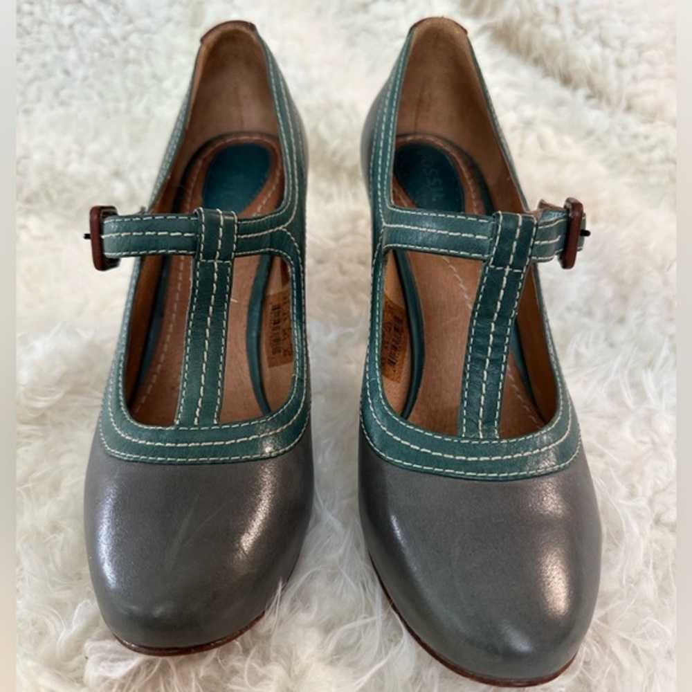 🌟Fossil buttery leather retro style heel - Picture 2 of 6